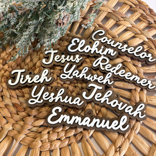 Names of God Christmas Ornaments Set of 9
