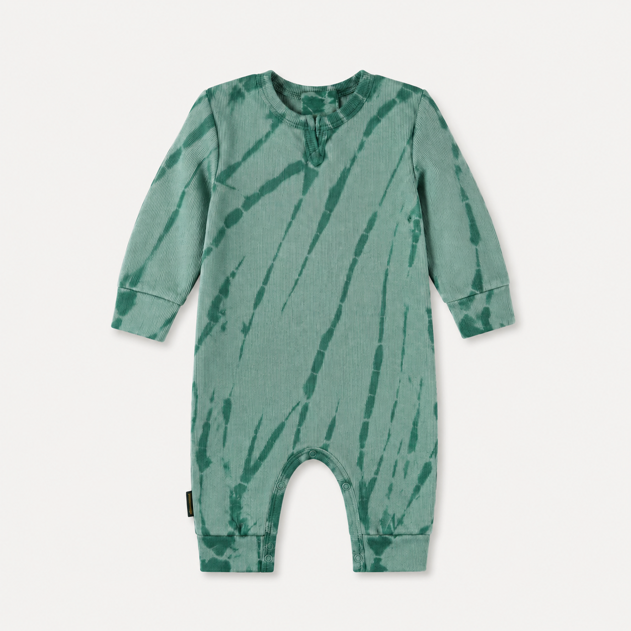 Ribbed Tonal Tie Dye Henley Romper