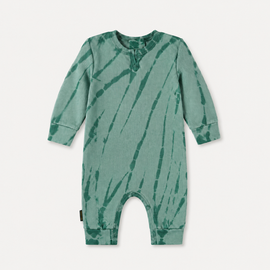 Ribbed Tonal Tie Dye Henley Romper