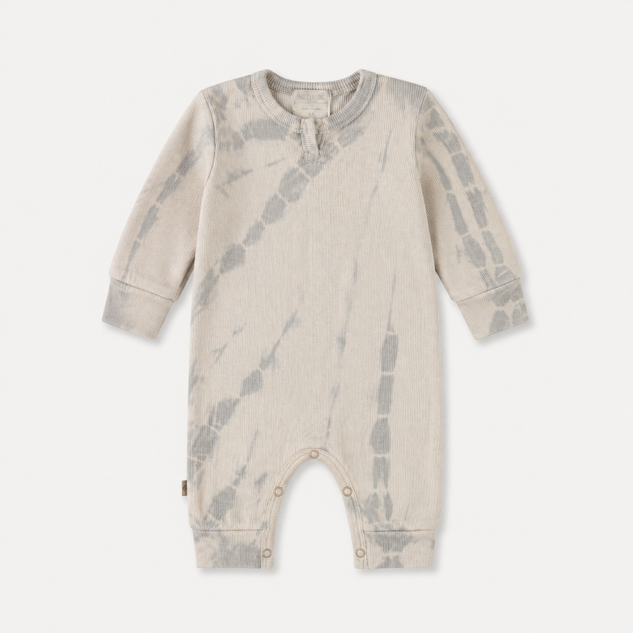 Ribbed Tonal Tie Dye Henley Romper