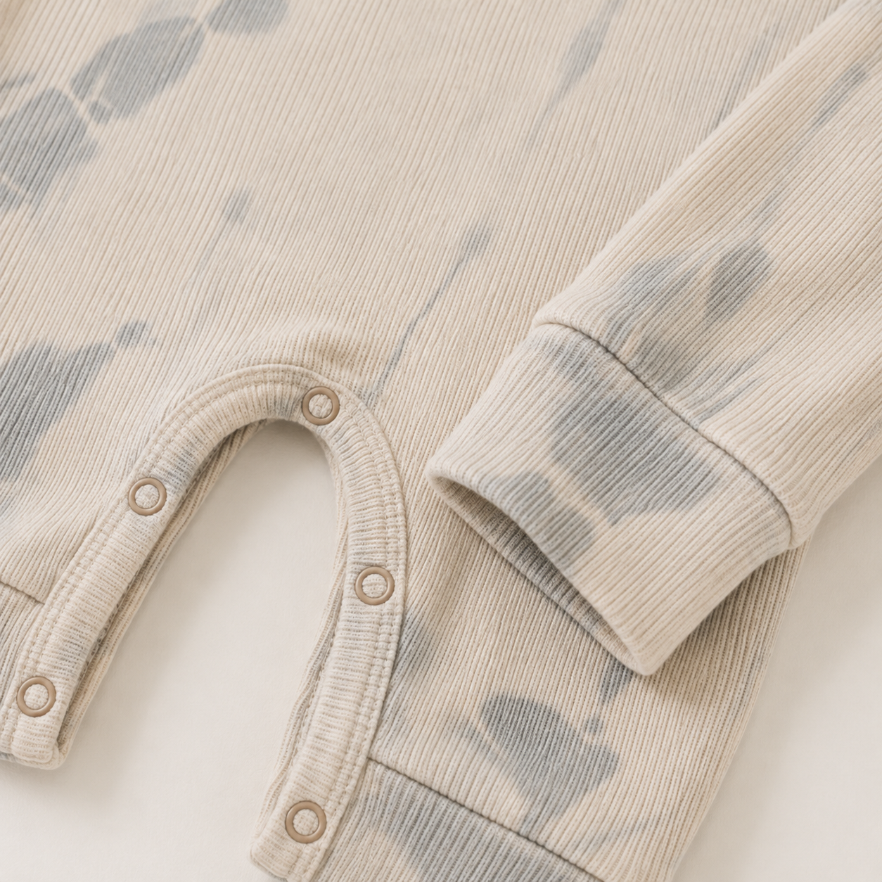 Ribbed Tonal Tie Dye Henley Romper