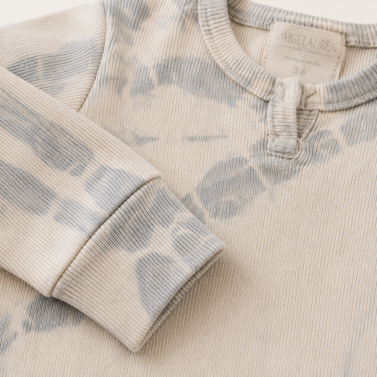 Ribbed Tonal Tie Dye Henley Romper