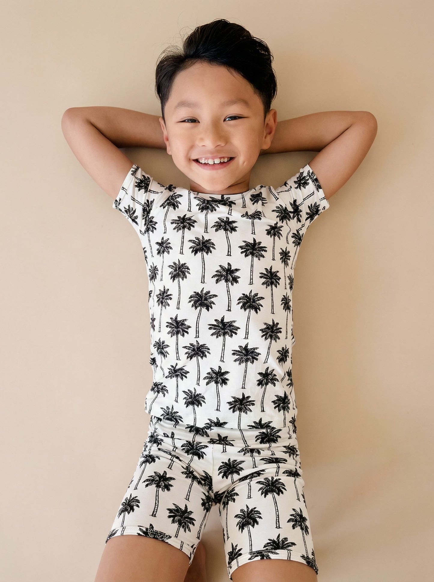 Bamboo Shorts Set | Palm Style White