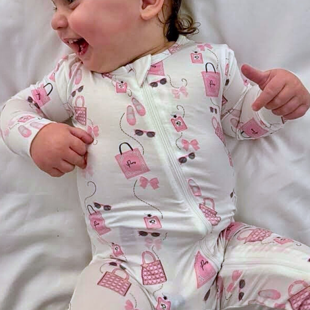 Paris in Pink Zippered Romper