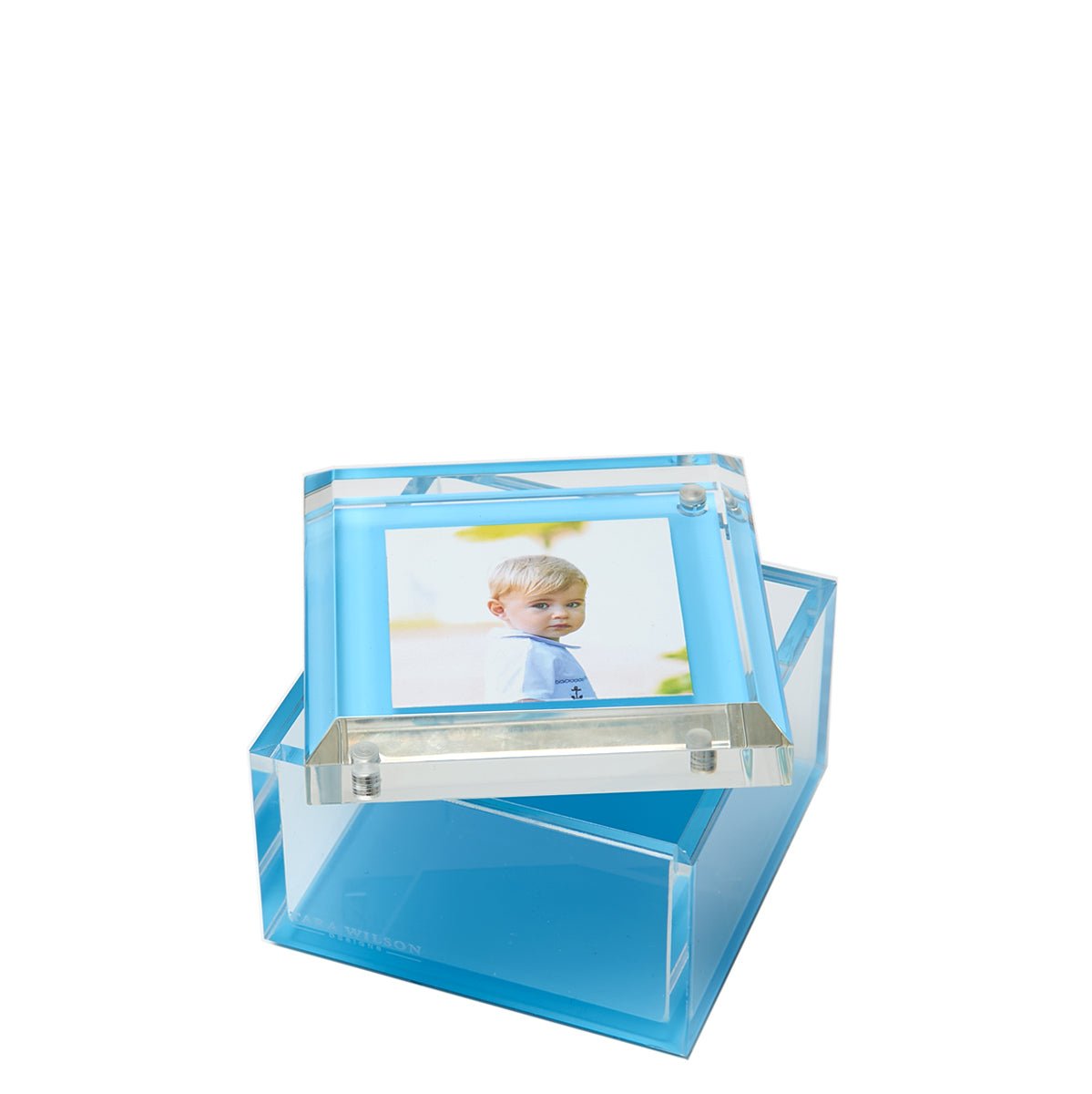 Pastel Blue Acrylic 4" x 4" Photo Box