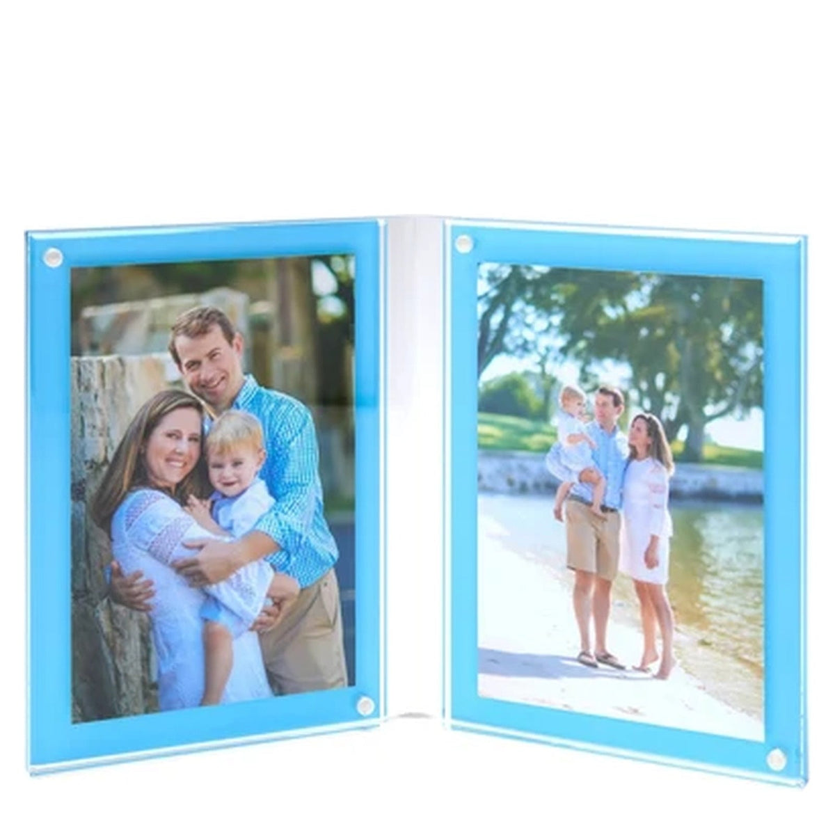 Pastel Blue Acrylic Large Double Bevel Frame