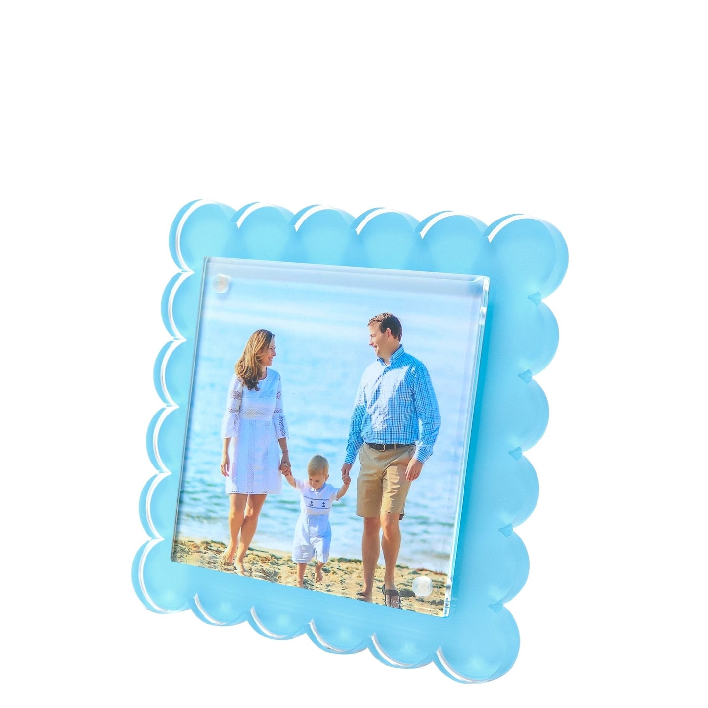 Pastel Blue Acrylic Square Scallop Frame