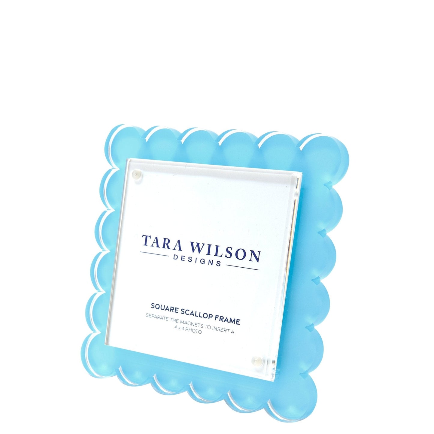 Pastel Blue Acrylic Square Scallop Frame