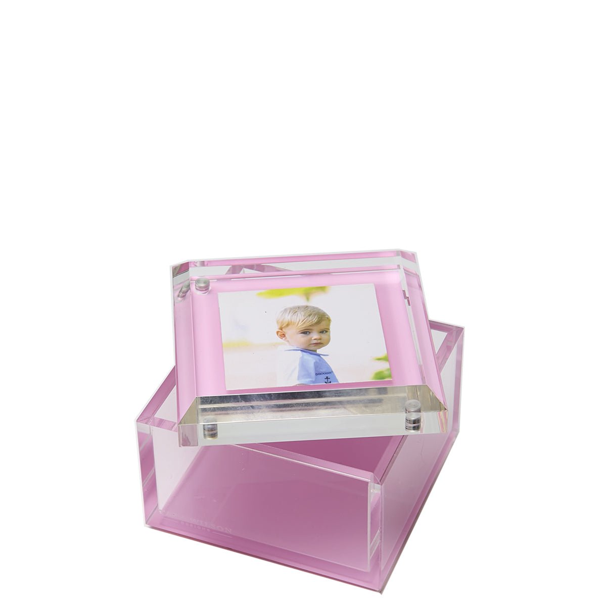 Pastel Pink Acrylic 4" x 4" Photo Box