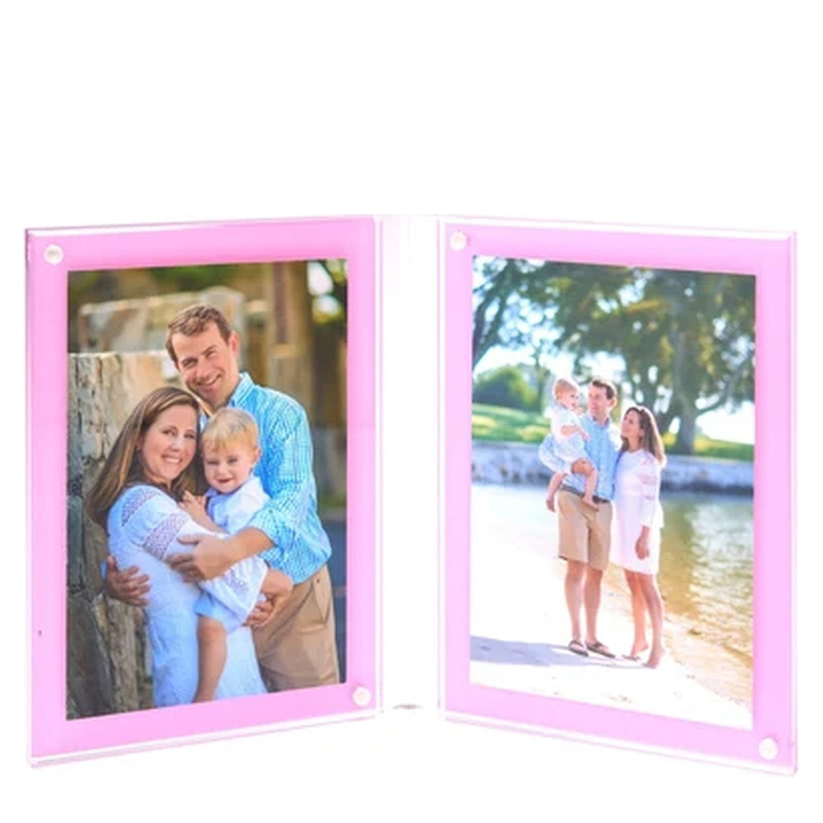 Pastel Pink Acrylic Large Double Bevel Frame