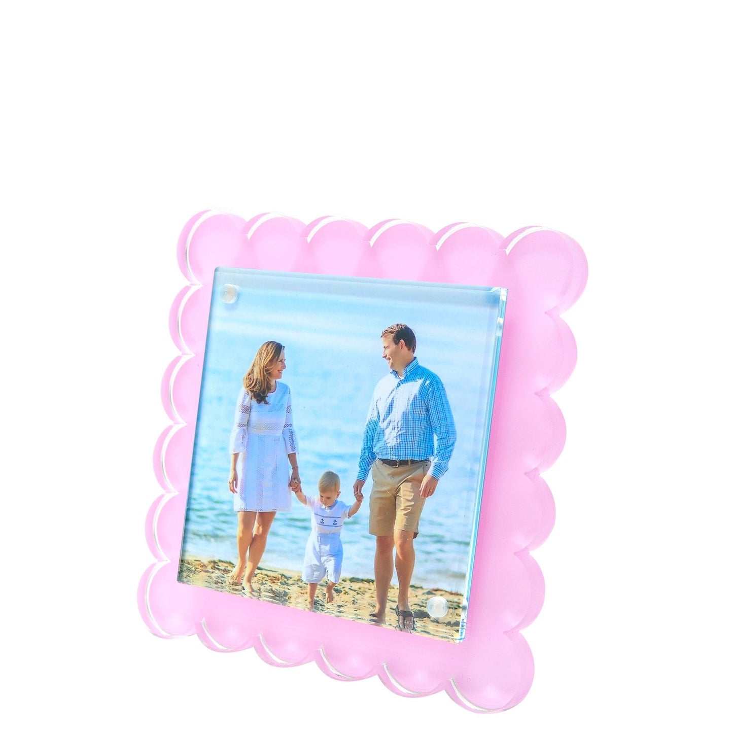 Pastel Pink Acrylic Square Scallop Frame