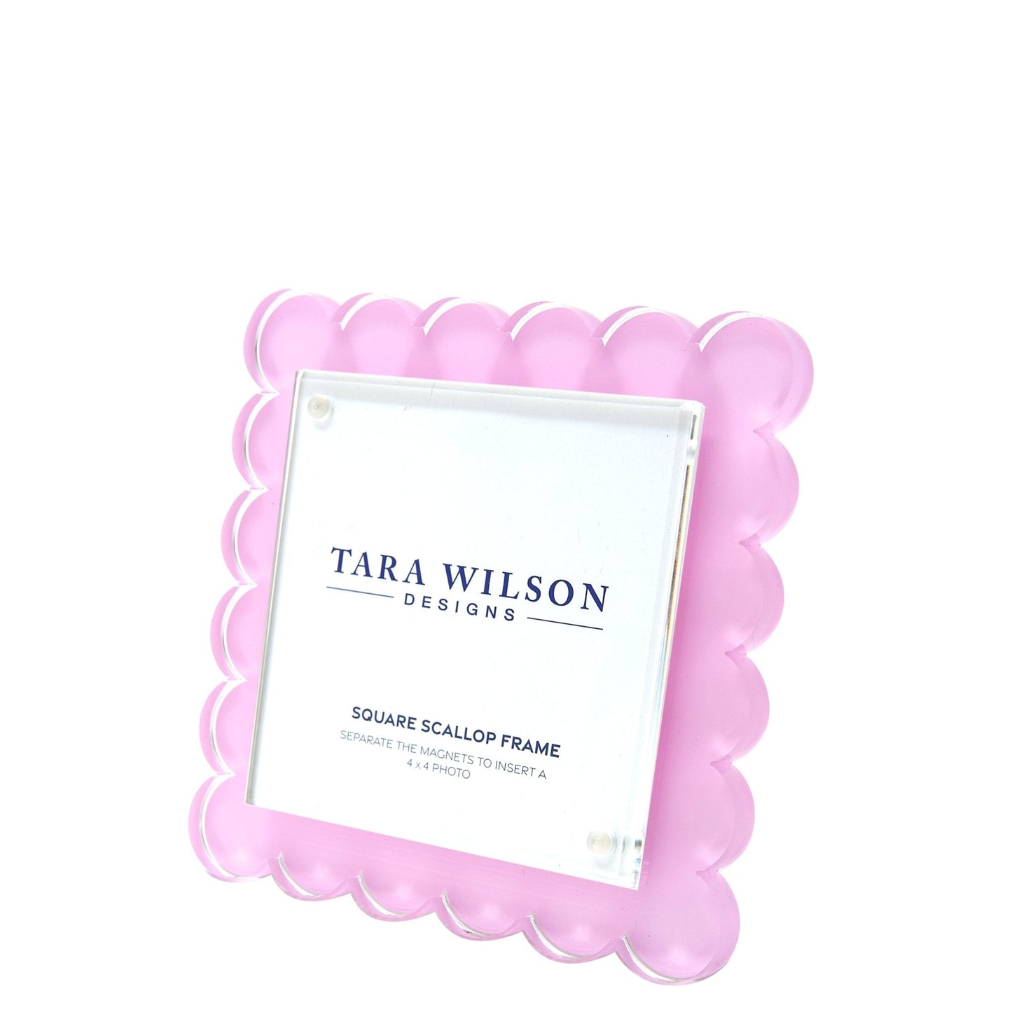 Pastel Pink Acrylic Square Scallop Frame