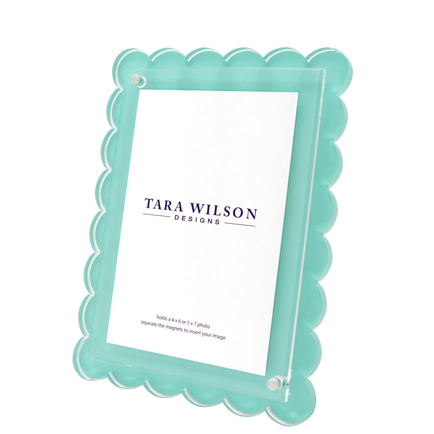Pastel Turquoise Acrylic Scallop Frame