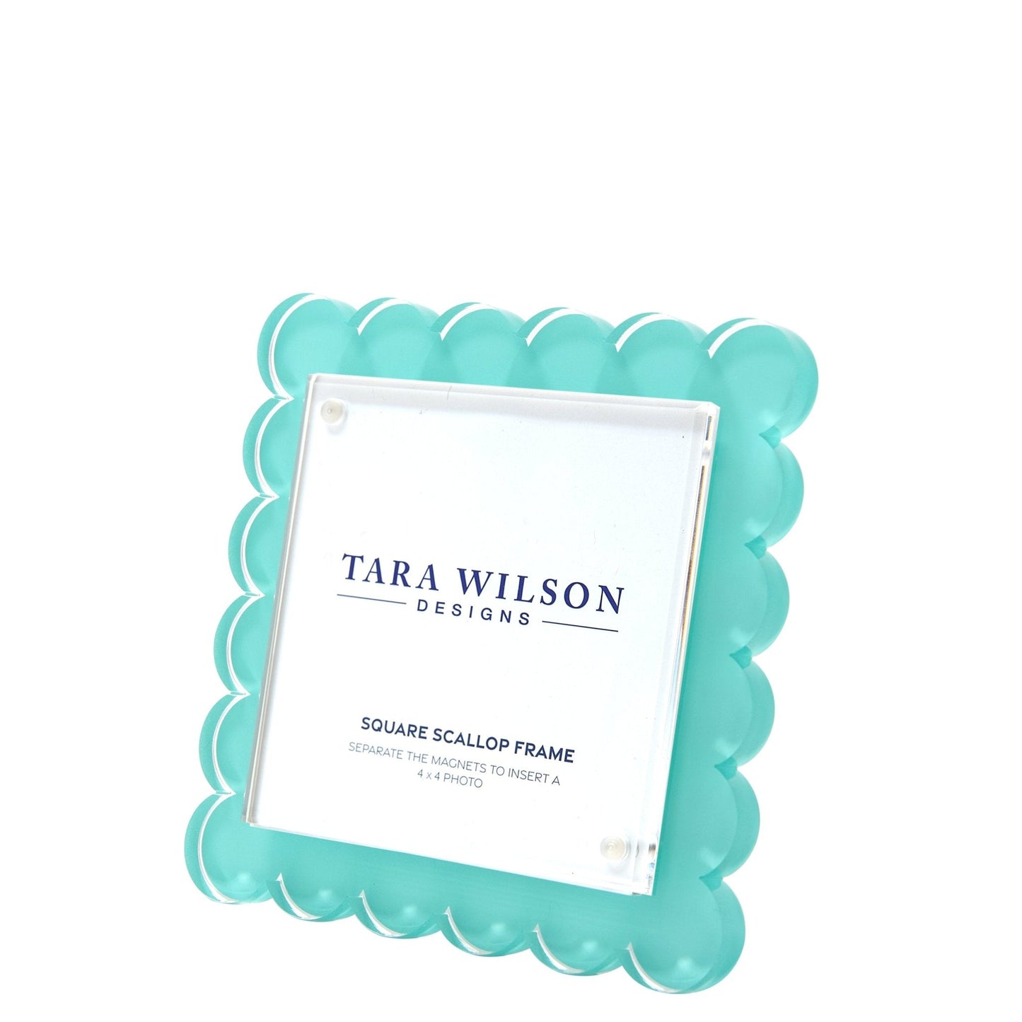Pastel Turquoise Acrylic Square Scallop Frame