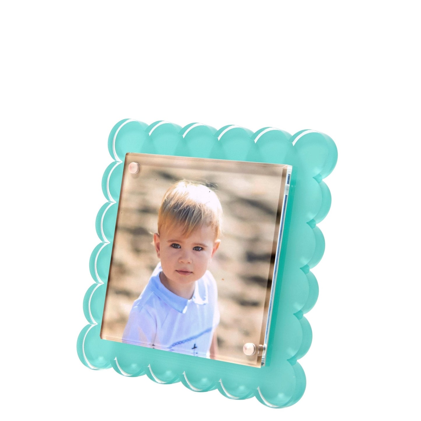Pastel Turquoise Acrylic Square Scallop Frame