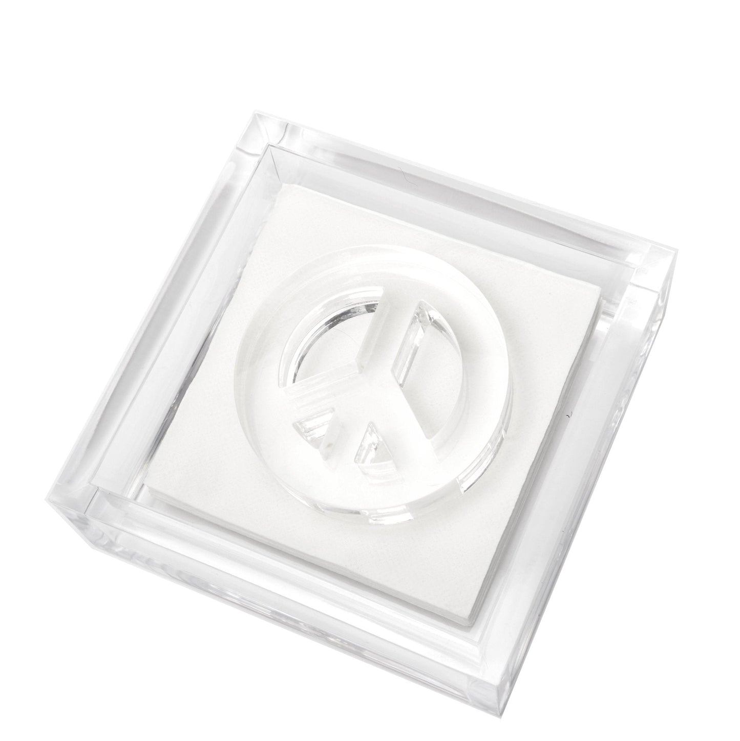 Peace Sign Acrylic Cocktail Napkin Holder
