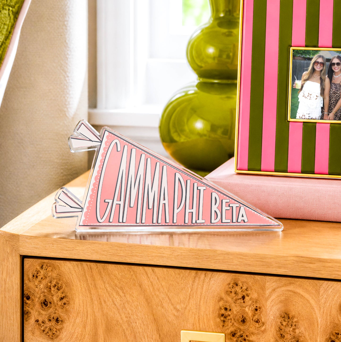 Gamma Phi Beta Acrylic Pennant Flag Shelfie
