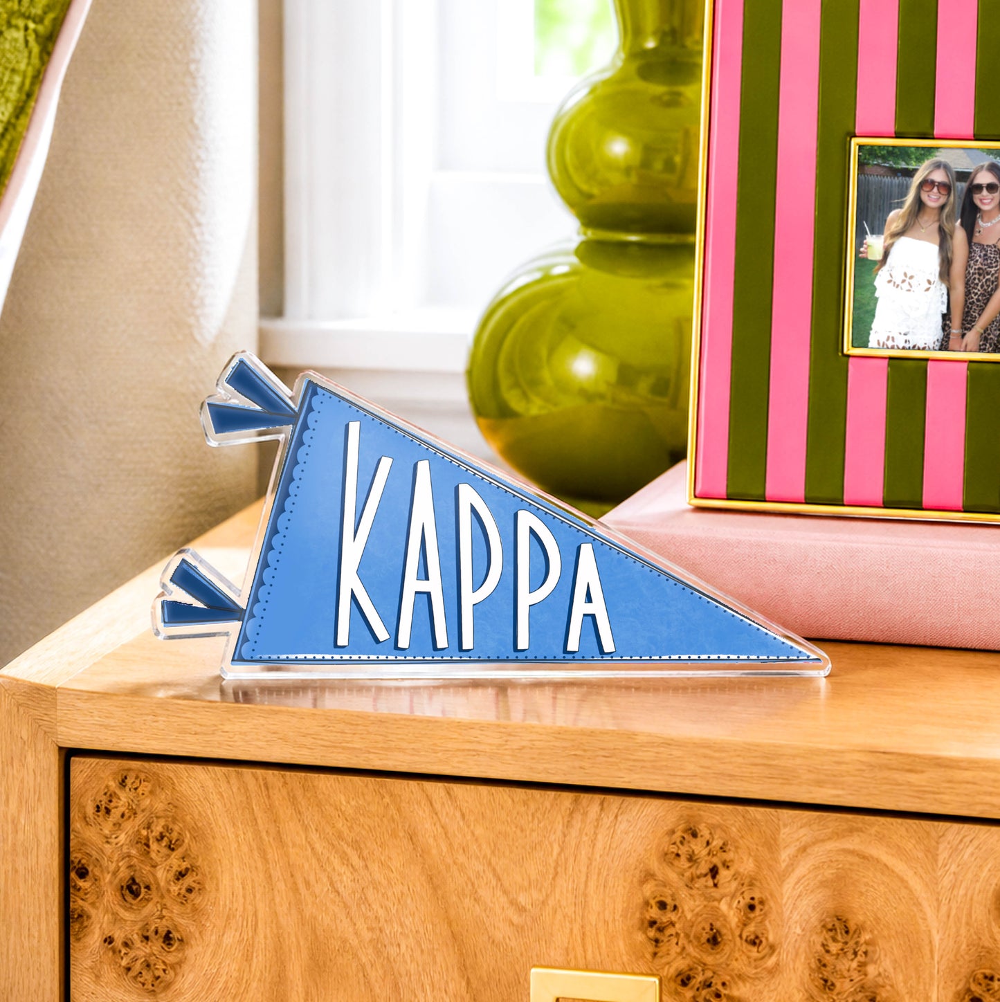 Kappa Kappa Gamma Acrylic Pennant Flag Shelfie