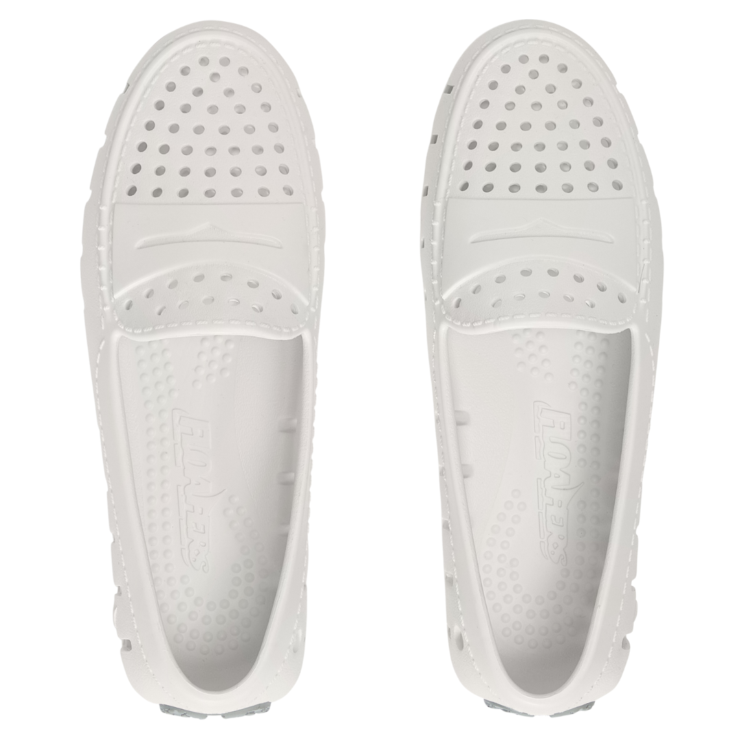 Women's Posh Bright White Harbor Mist Gray Loafers