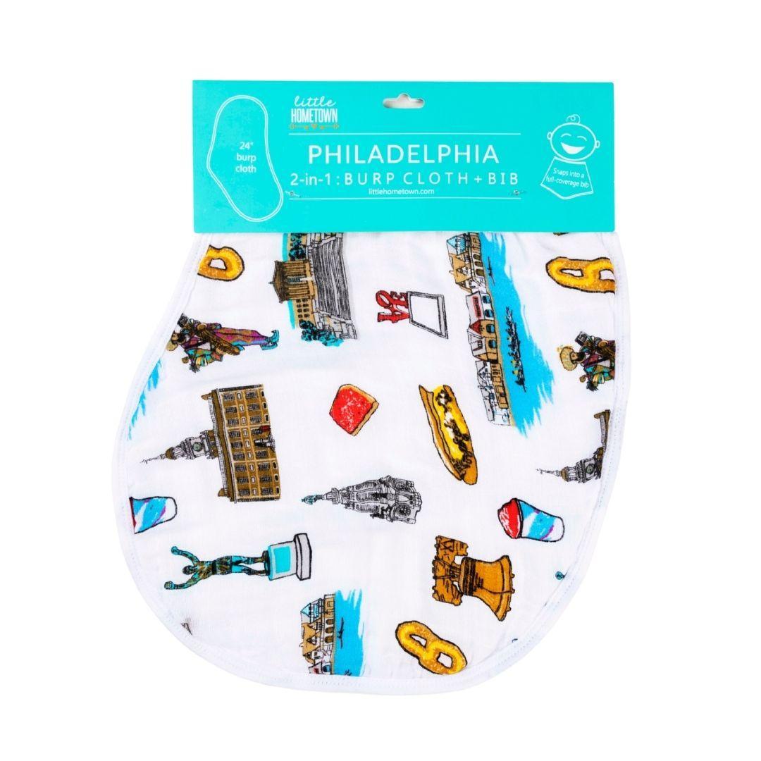 Philadelphia Baby (Whiz Kid) Gift Bundle Swaddle, Bib, and Onesie