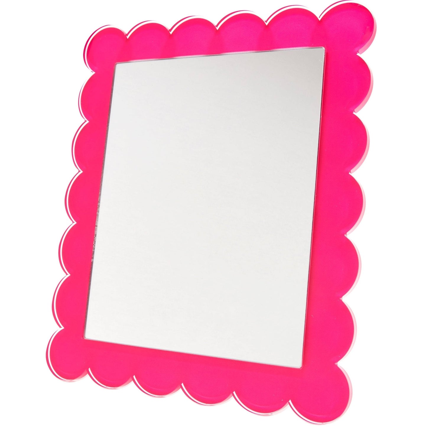 Pink Acrylic 11" x 13" Scallop Mirror