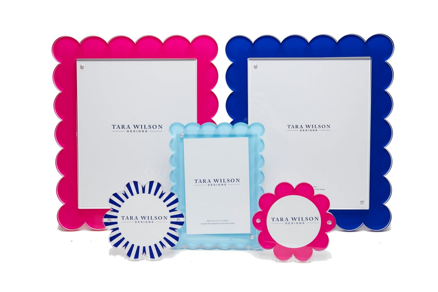 Blue & White Acrylic Daisy Frame