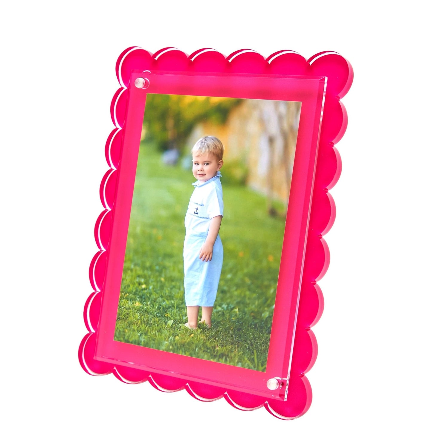 Pink Acrylic Scallop Frame