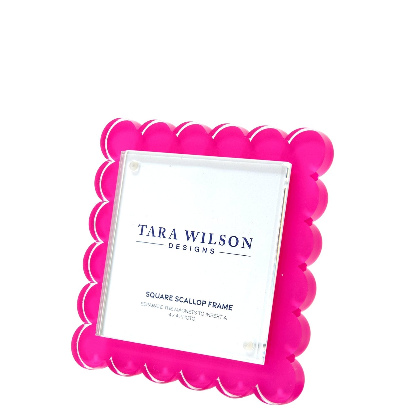 Pink Acrylic Square Scallop Frame