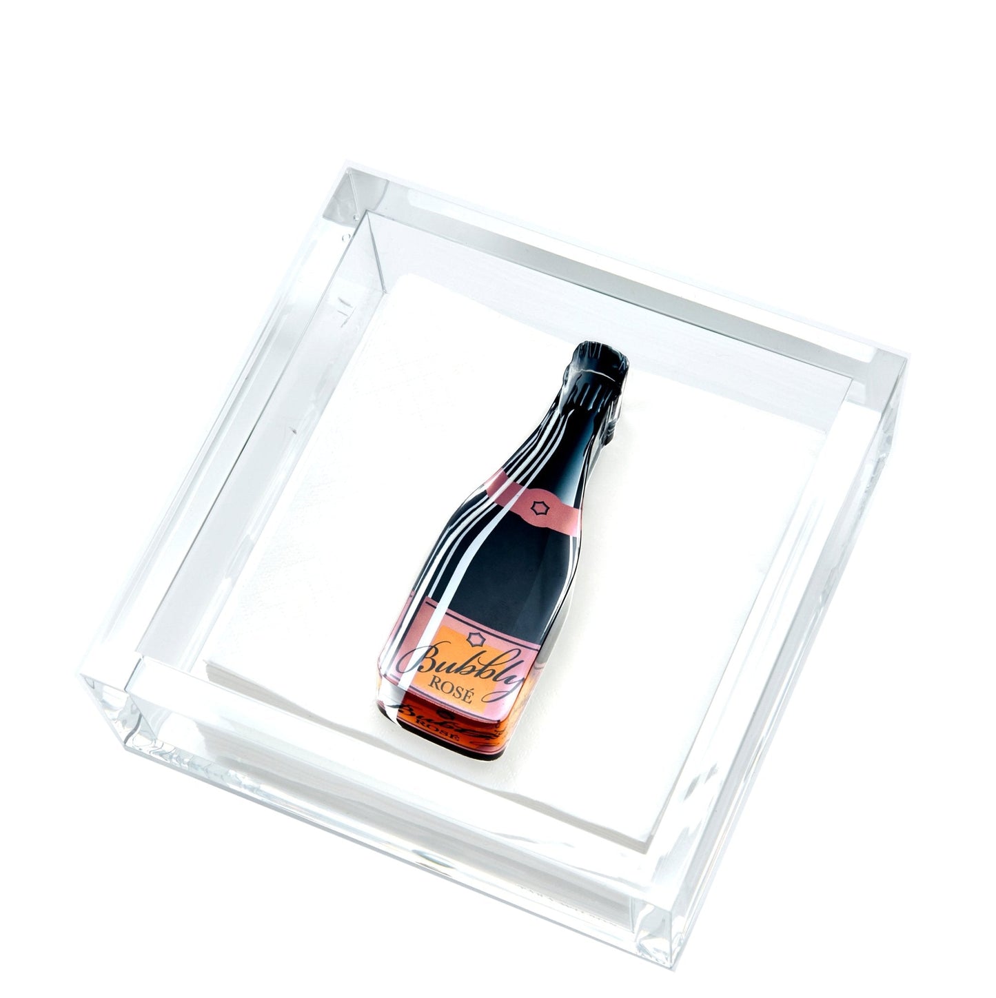 Pink Bubbly Acrylic Cocktail Napkin Holder