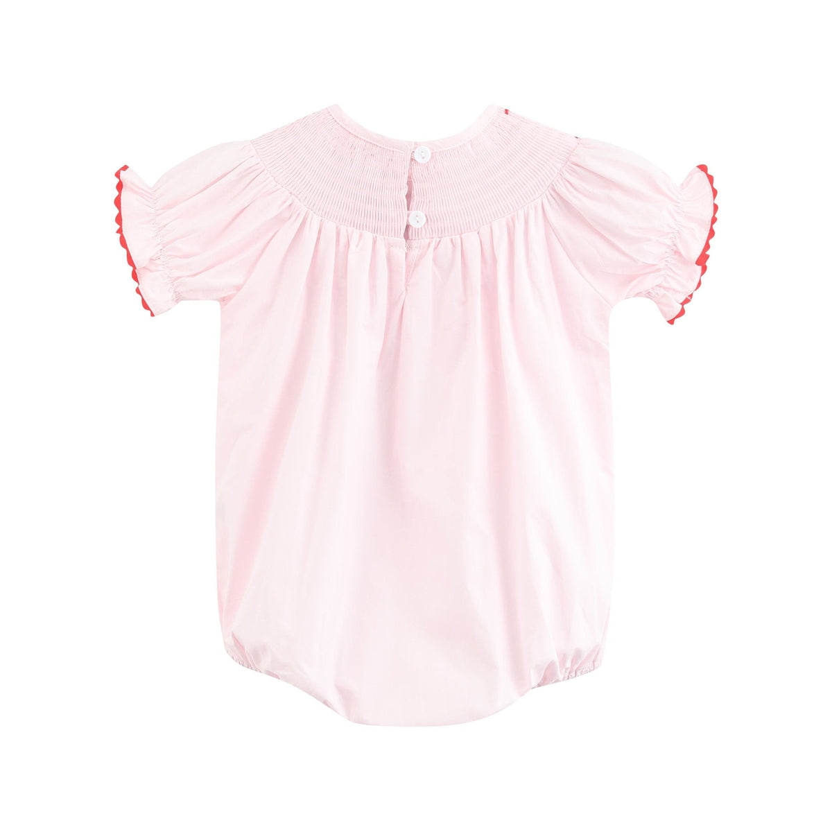 Pink Christmas Smocked Bubble Romper