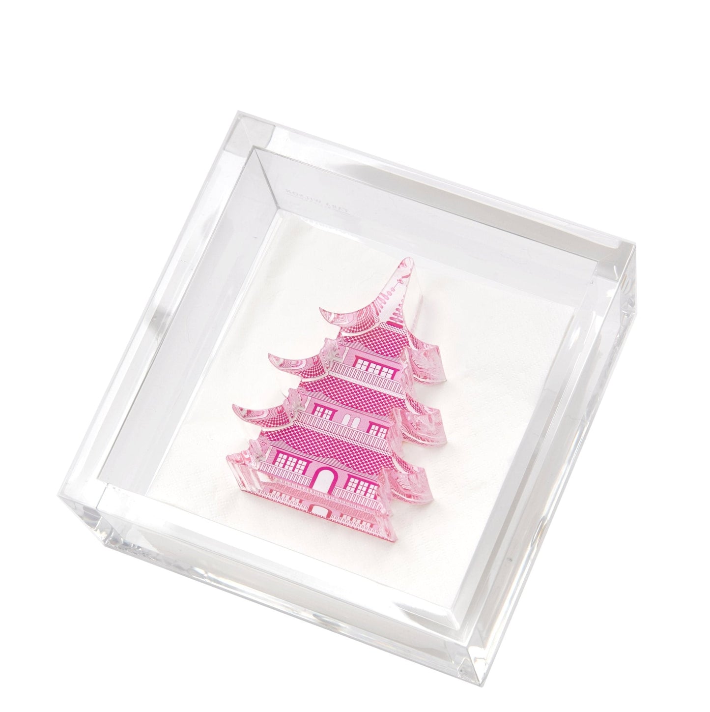 Pink Pagoda Acrylic Cocktail Napkin Holder