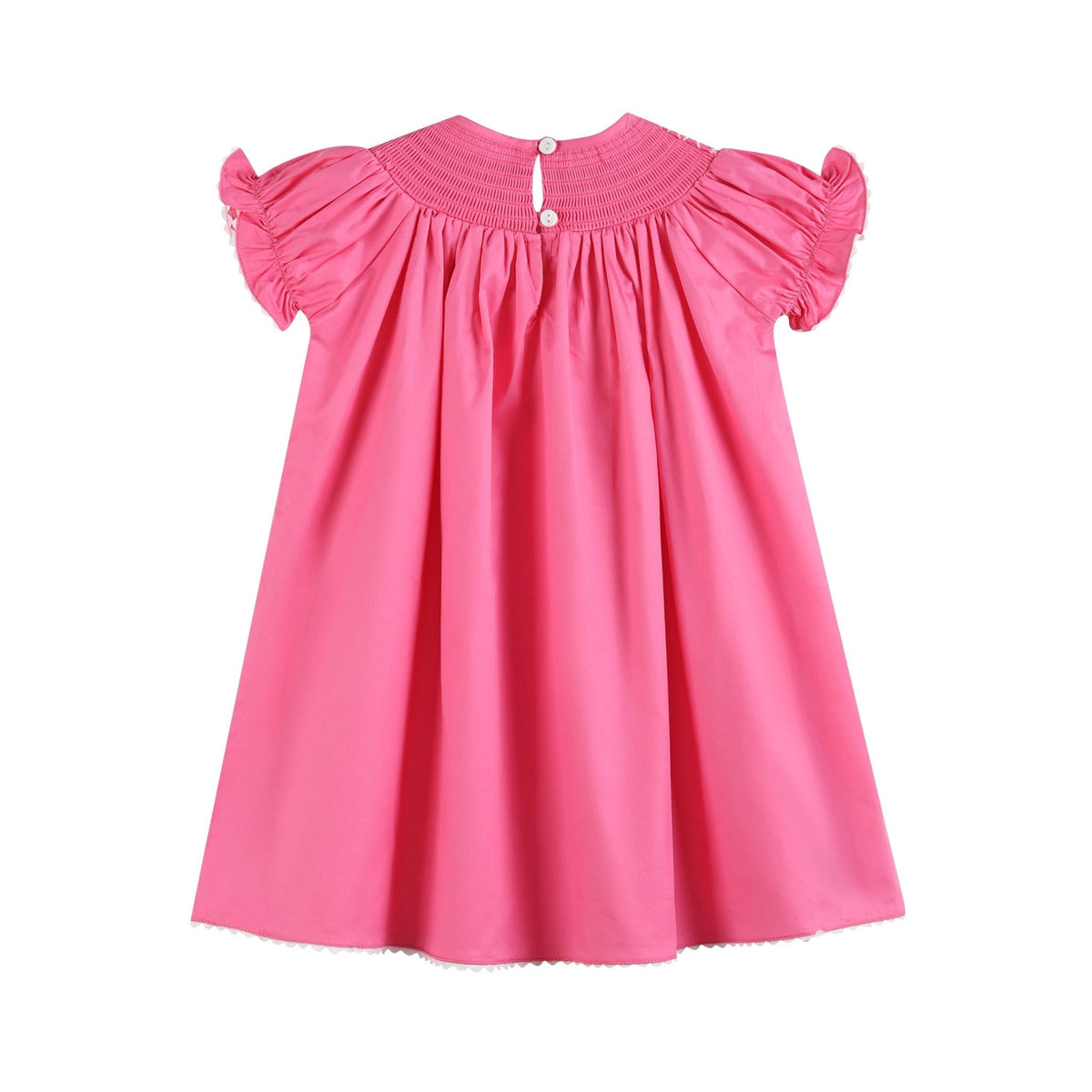 Pink & White Smocked Bishop Dress