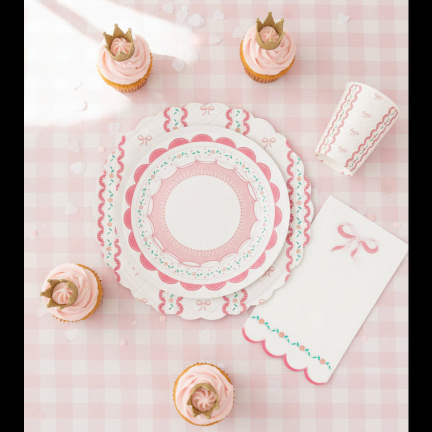 Pink Coquette Dessert Plates 8" (8 Pack)