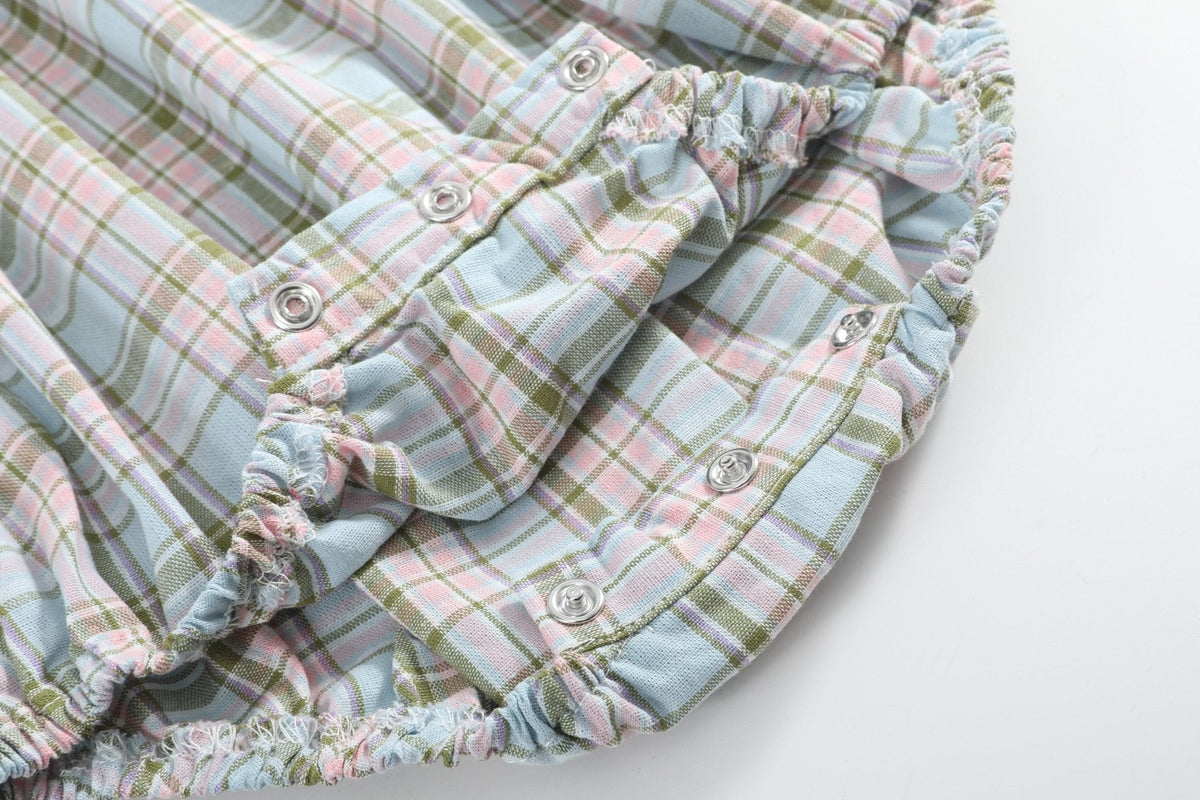 Pinkmas Plaid Christmas Smocked Bubble Romper