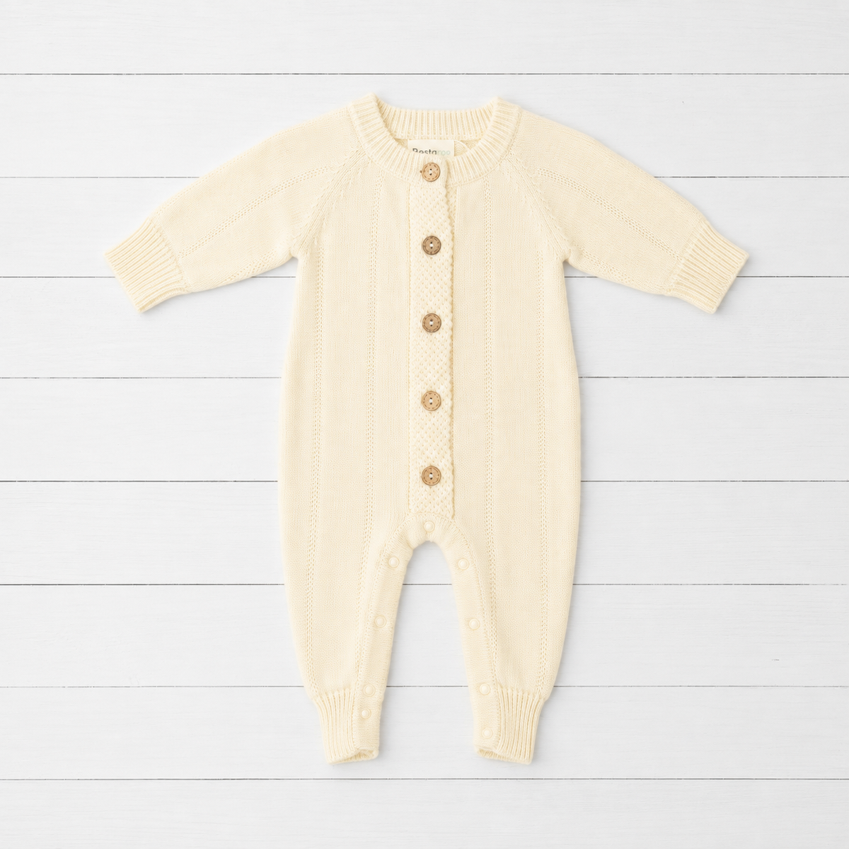 Pointelle Knit Romper in Buttercream