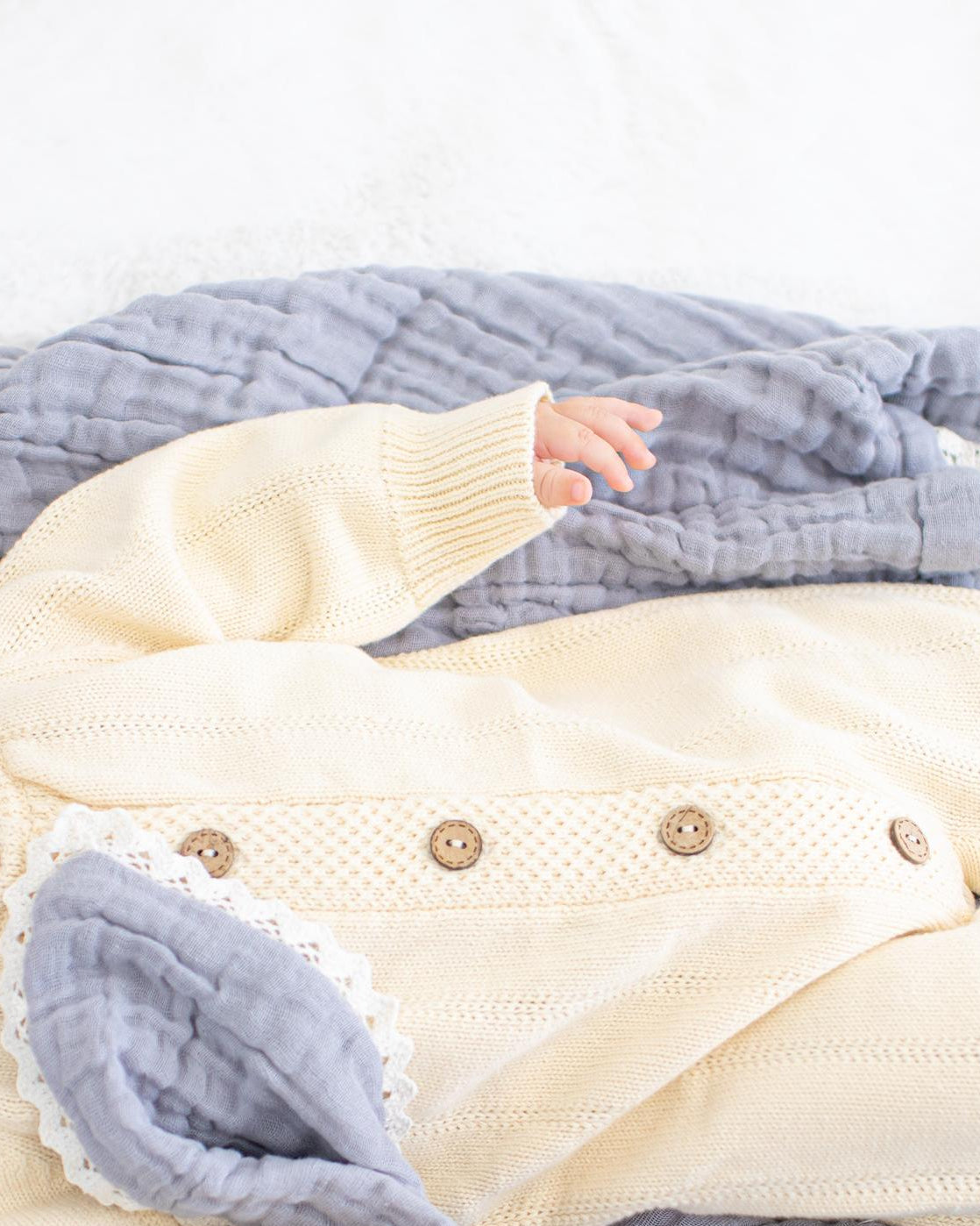 Pointelle Knit Romper in Buttercream