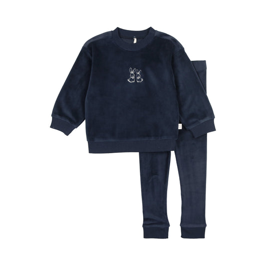 Velour Bunny Set- Blue