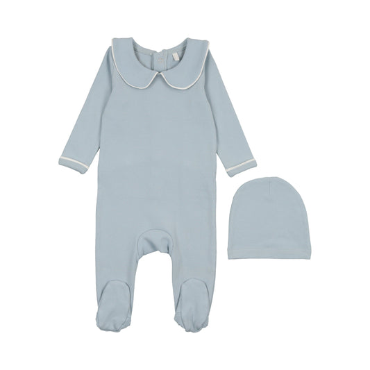 Collar Footie- Blue