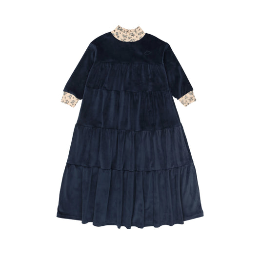 Velour Robe- Navy