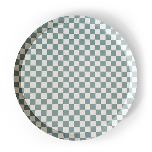 Premium Checkered Blue Plate (12pcs)