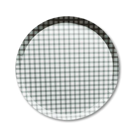 Premium Gingham Green Plate (12pcs)