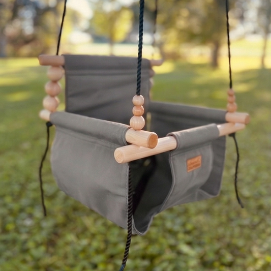 Premium Outdoor High Back Baby & Toddler Swing- Stone