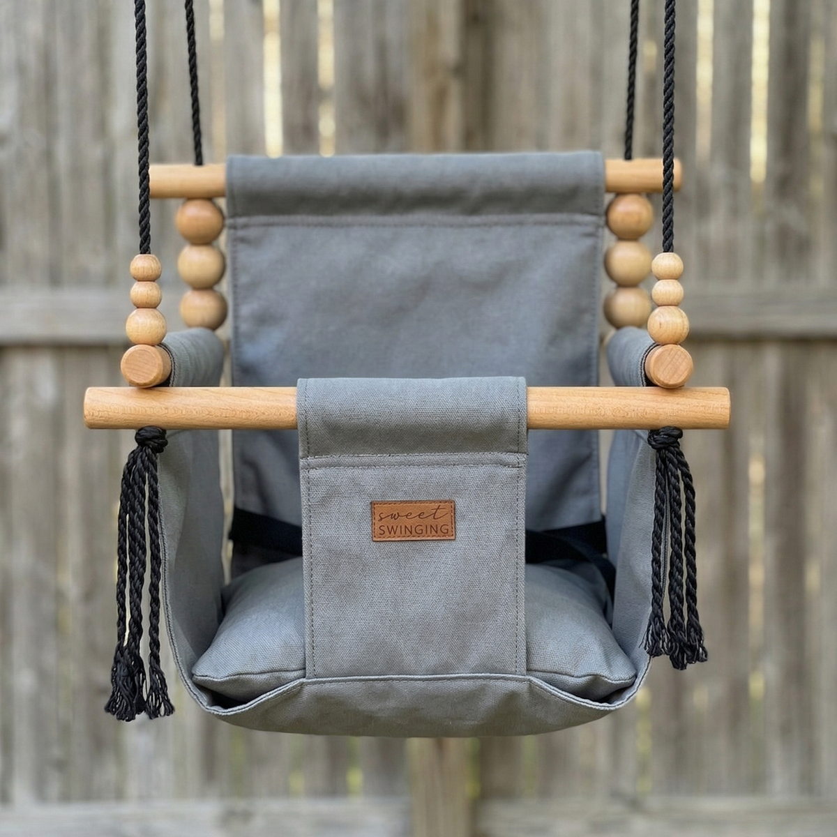 Premium Outdoor High Back Baby & Toddler Swing- Stone