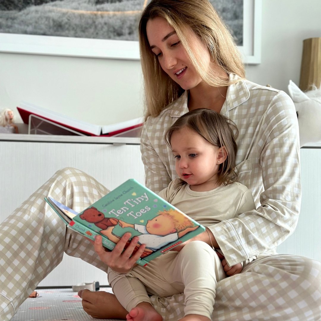 Women's Long Sleeve Pajama Set in Gingham