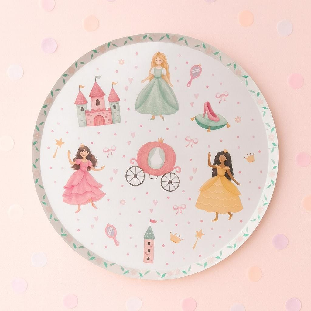 Princess Dessert Plates  8" (Set of 8)