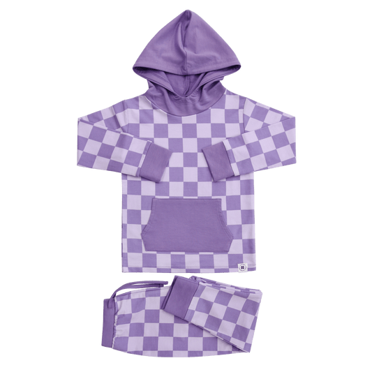 Purple Haze Checker Hooded Jogger Set
