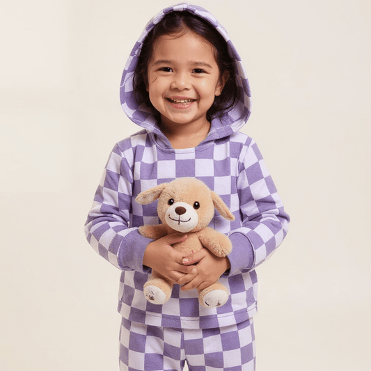 Purple Haze Checker Hooded Jogger Set