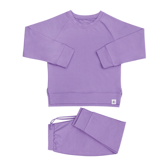 Purple Lily Crew Neck Jogger Set