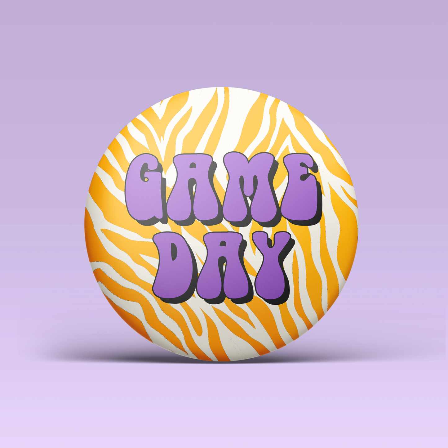 Zebra Game Day Buttons - Purple & Gold