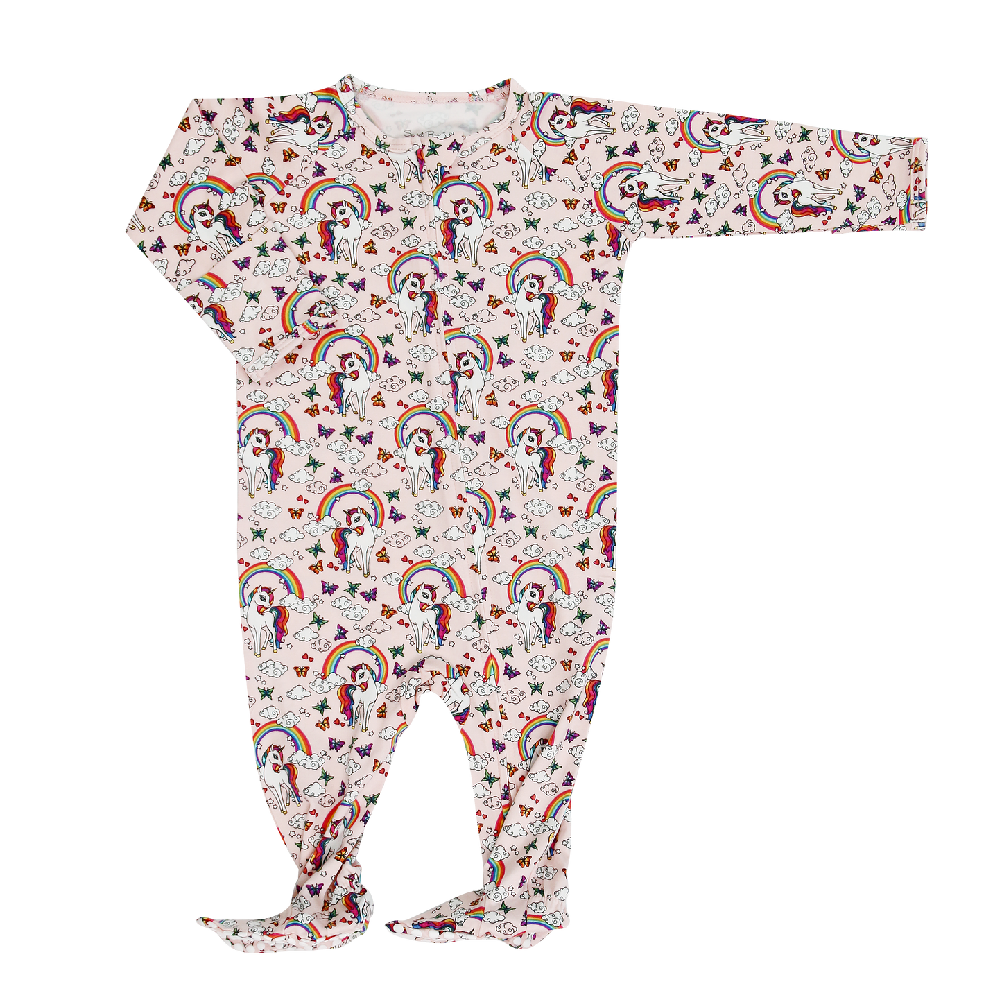 Rainbow Bright Zipper Footie